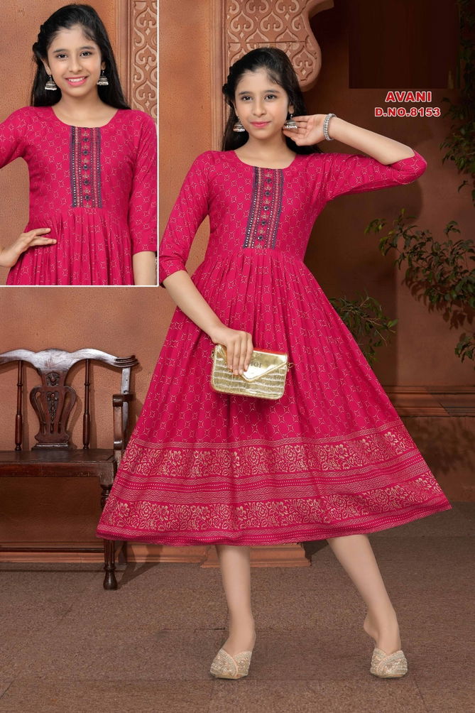 Avani 8153 Printed Kurti Girls Wear Catalog